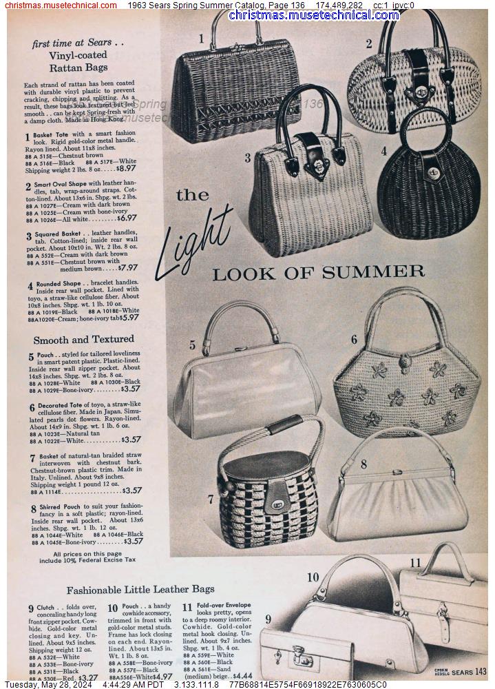 1963 Sears Spring Summer Catalog, Page 136