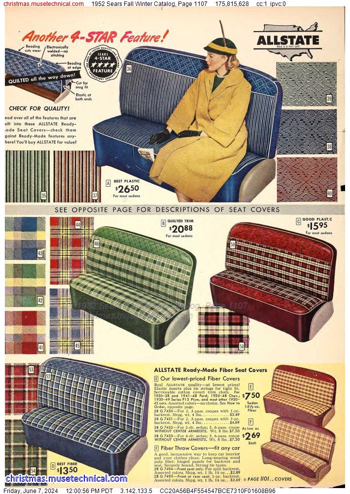 1952 Sears Fall Winter Catalog, Page 1107
