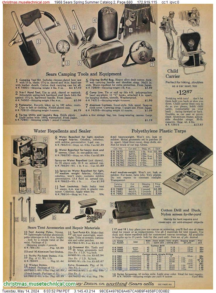 1968 Sears Spring Summer Catalog 2, Page 680