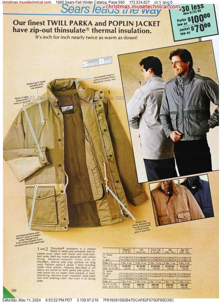 1985 Sears Fall Winter Catalog, Page 590