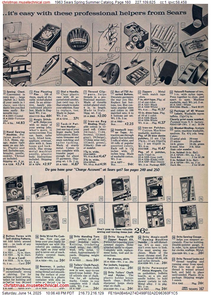 1963 Sears Spring Summer Catalog, Page 160