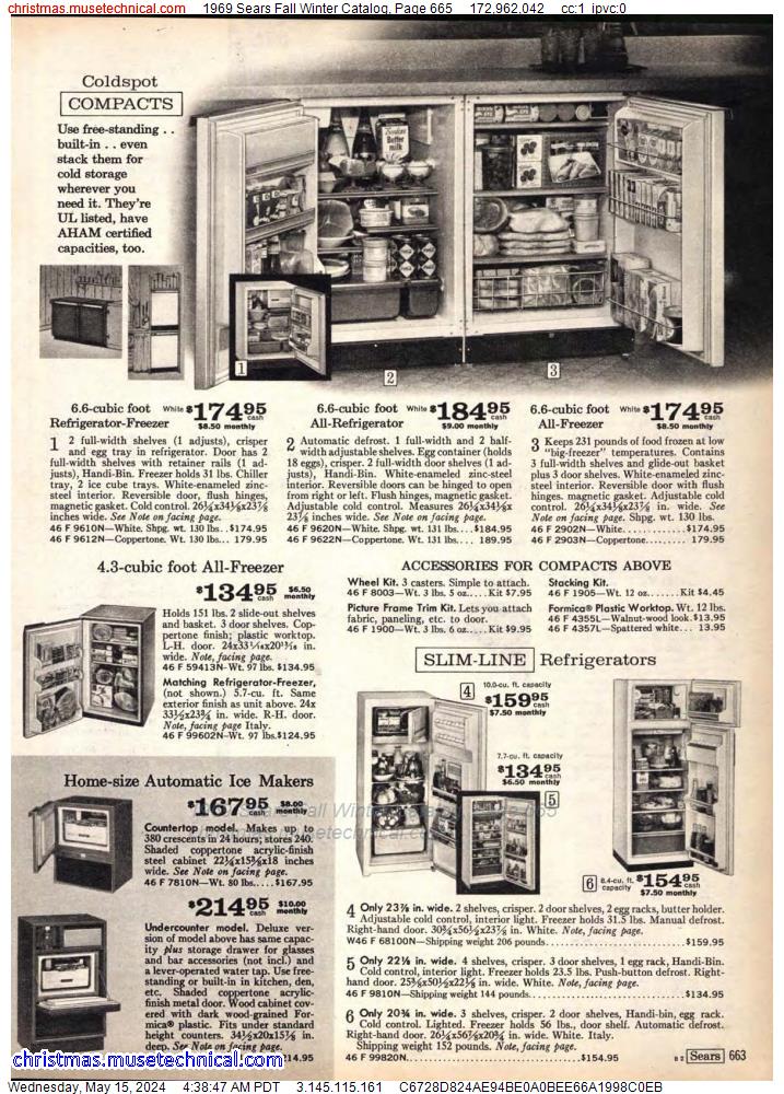 1969 Sears Fall Winter Catalog, Page 665