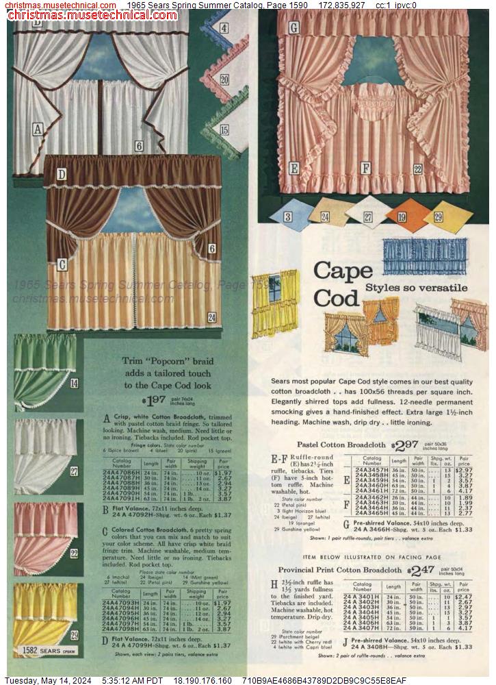 1965 Sears Spring Summer Catalog, Page 1590