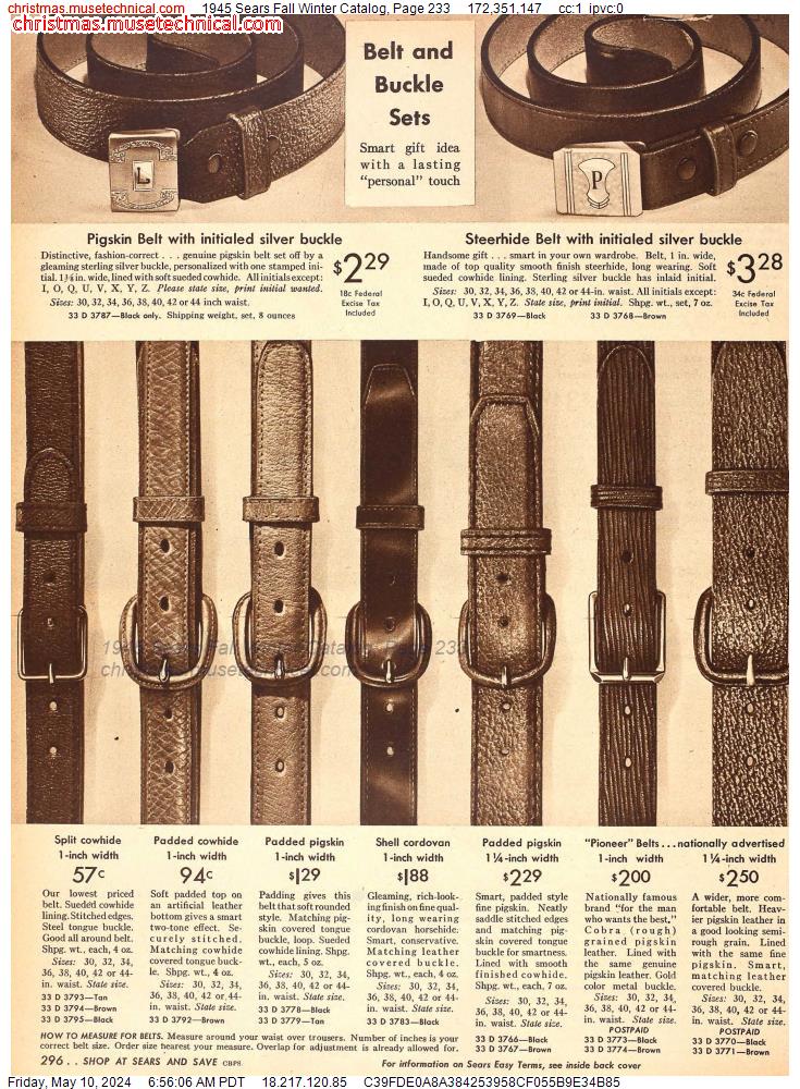 1945 Sears Fall Winter Catalog, Page 233