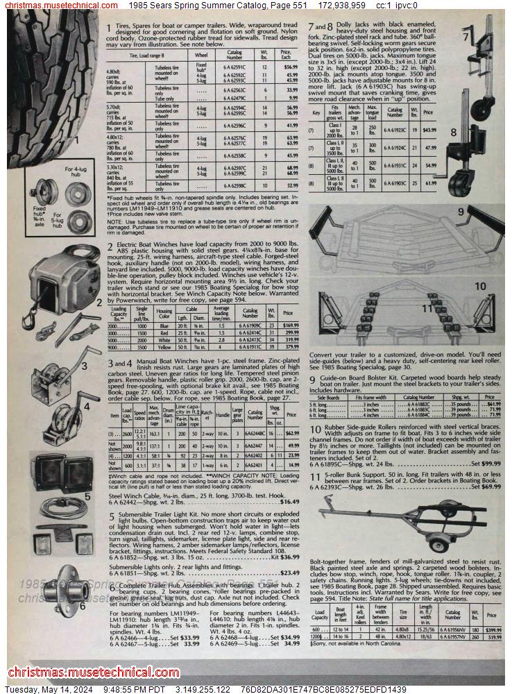 1985 Sears Spring Summer Catalog, Page 551