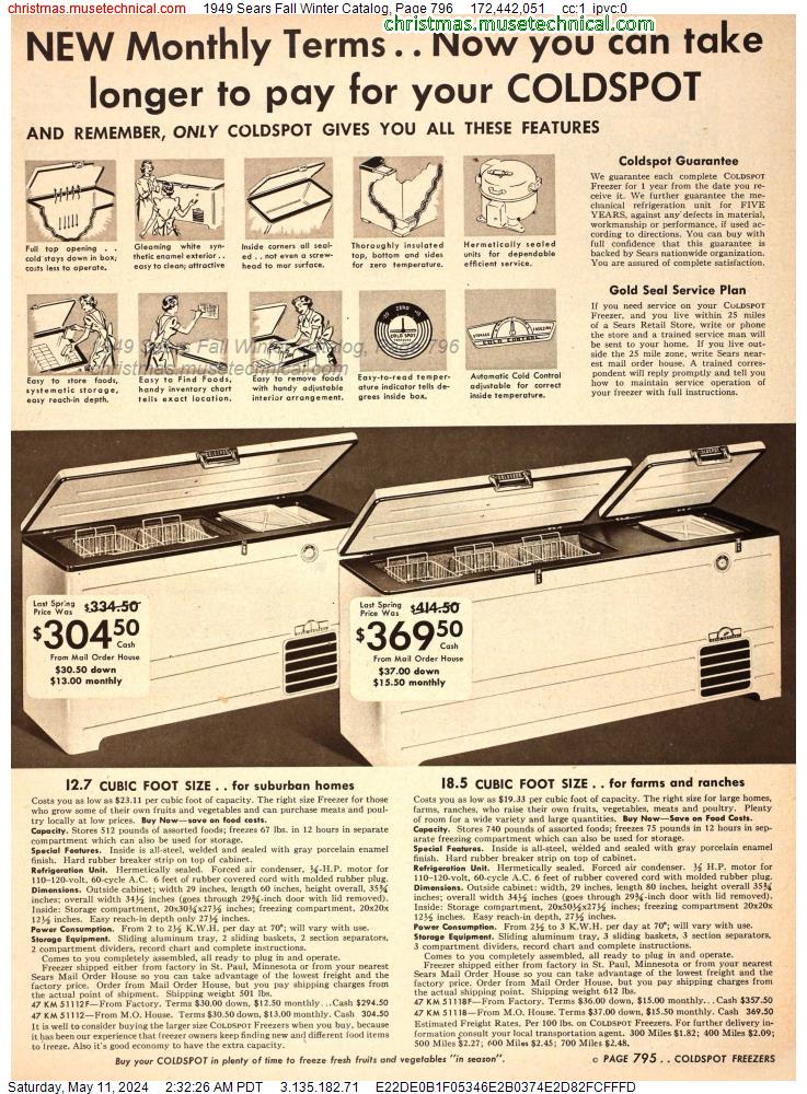 1949 Sears Fall Winter Catalog, Page 796