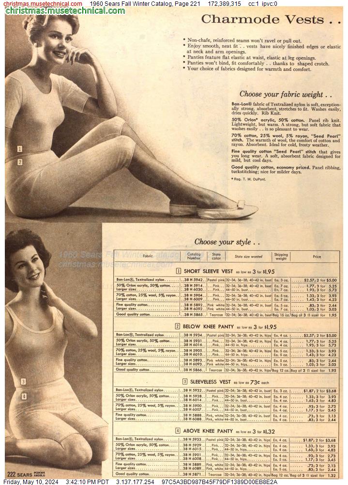 1960 Sears Fall Winter Catalog, Page 221