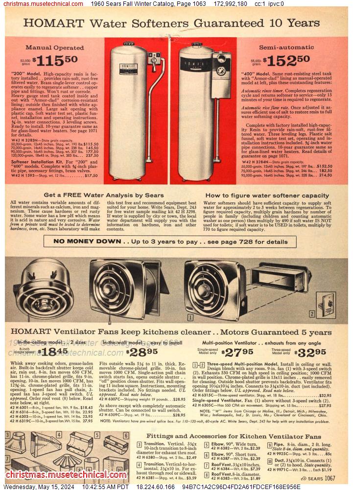 1960 Sears Fall Winter Catalog, Page 1063