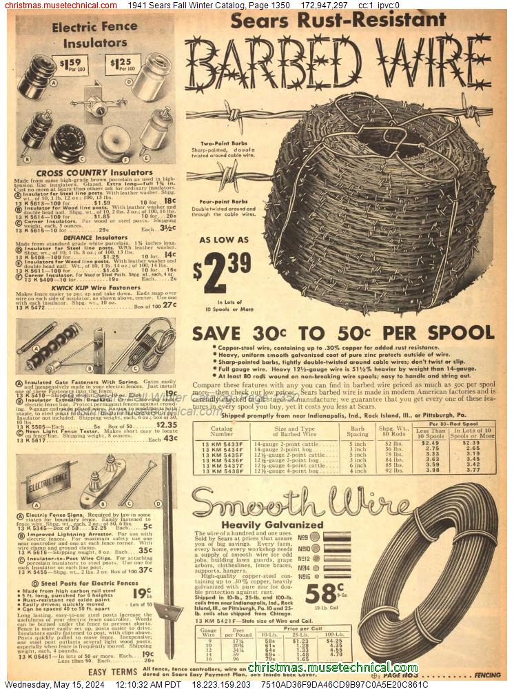 1941 Sears Fall Winter Catalog, Page 1350