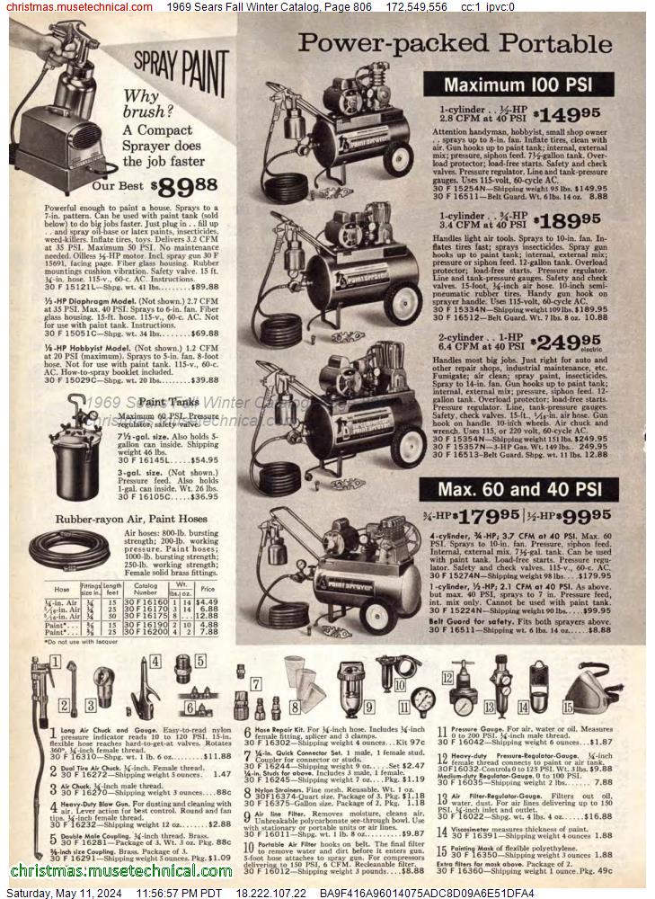 1969 Sears Fall Winter Catalog, Page 806