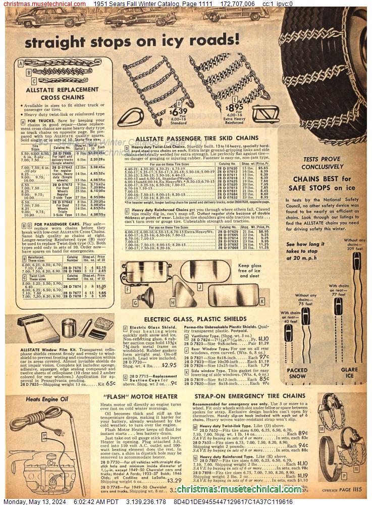 1951 Sears Fall Winter Catalog, Page 1111
