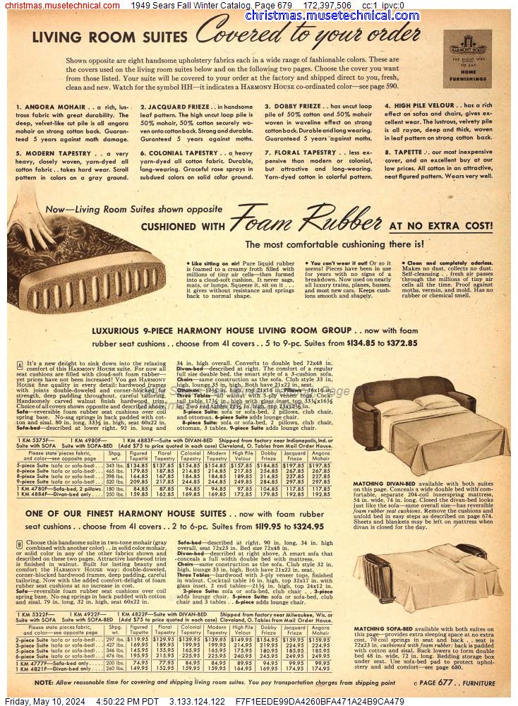 1949 Sears Fall Winter Catalog, Page 679