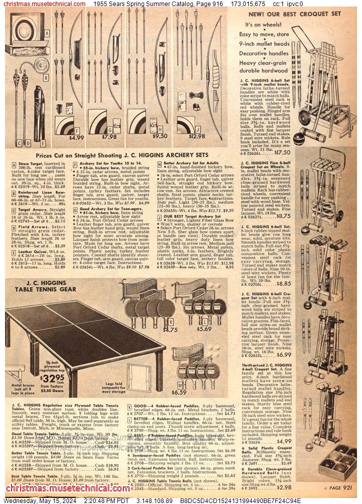 1955 Sears Spring Summer Catalog, Page 916