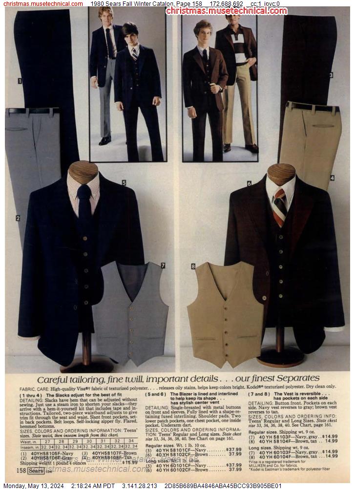 1980 Sears Fall Winter Catalog, Page 158
