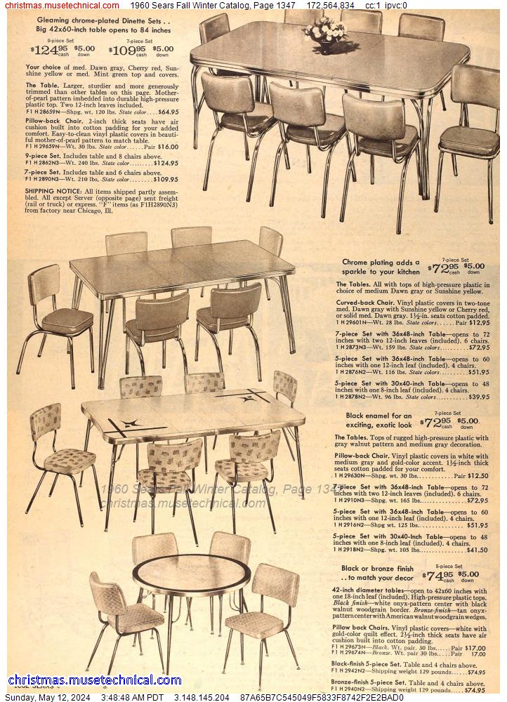 1960 Sears Fall Winter Catalog, Page 1347