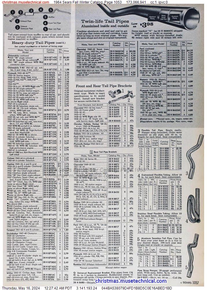 1964 Sears Fall Winter Catalog, Page 1053