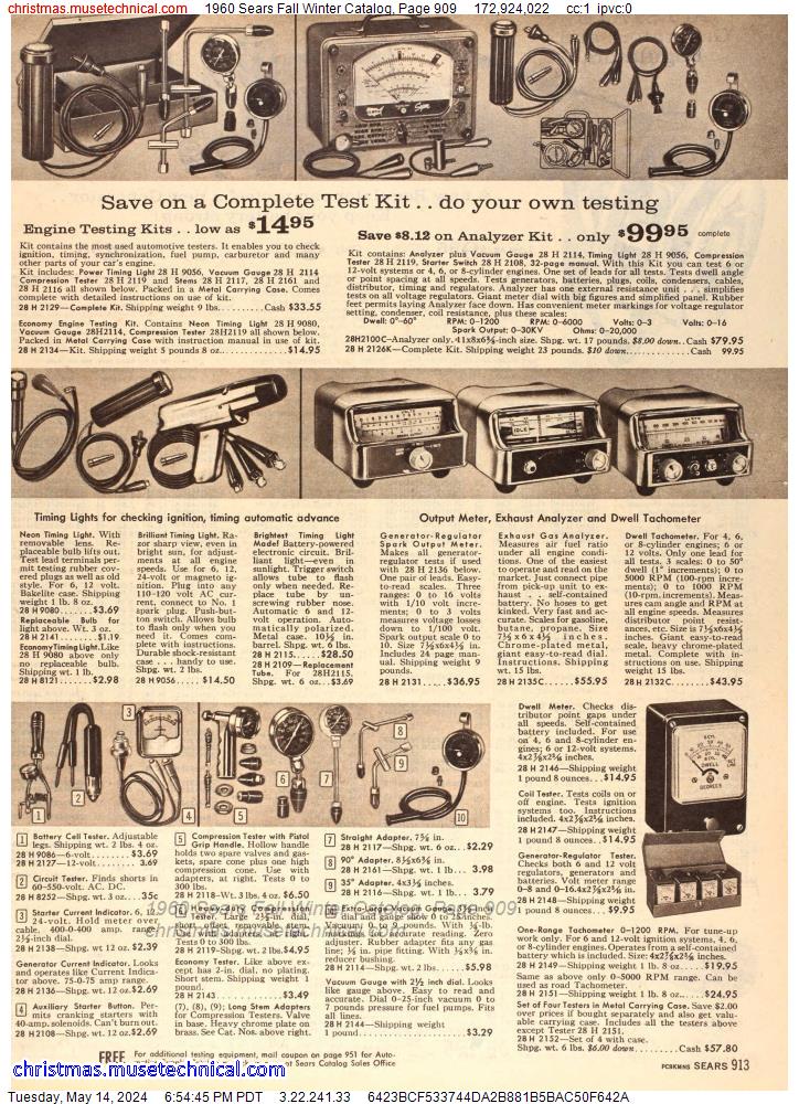 1960 Sears Fall Winter Catalog, Page 909
