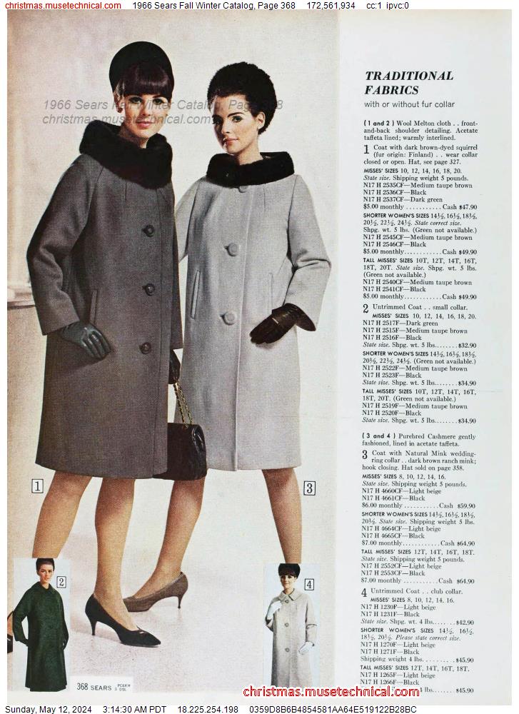 1966 Sears Fall Winter Catalog, Page 368