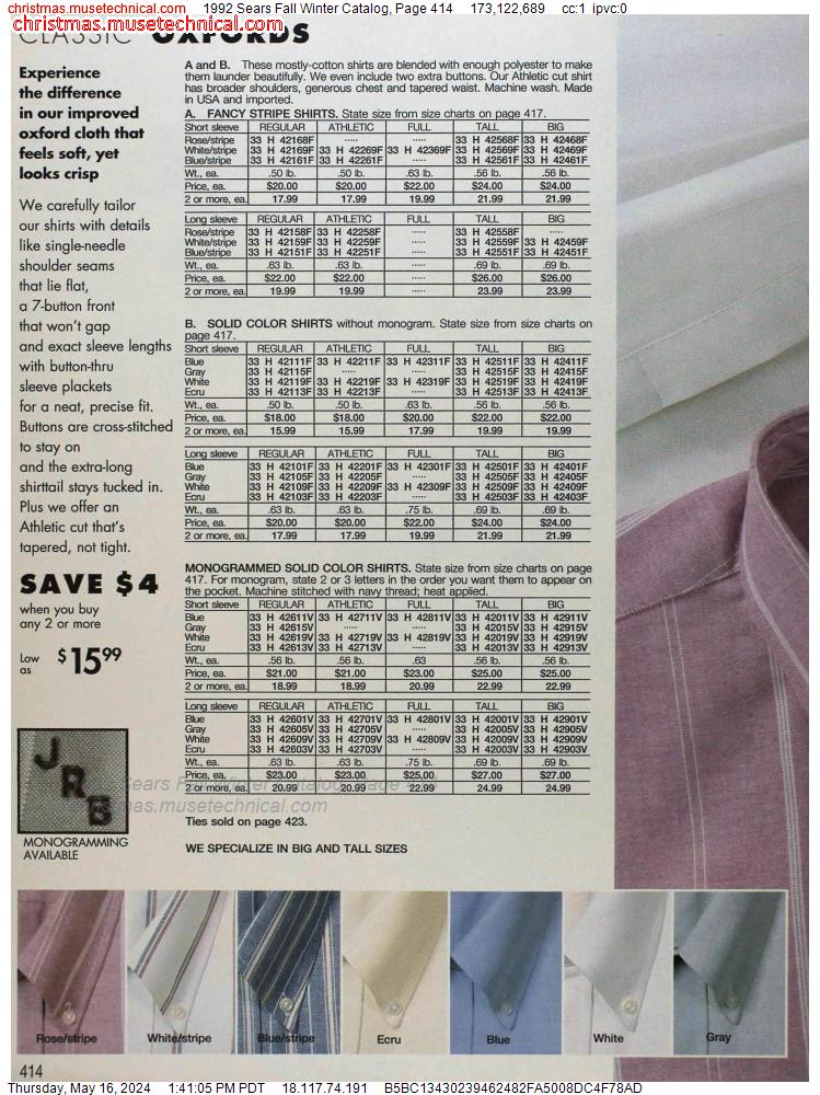 1992 Sears Fall Winter Catalog, Page 414