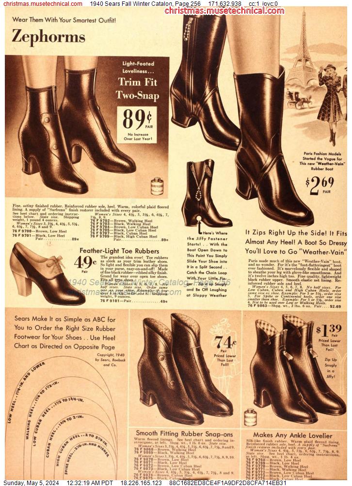 1940 Sears Fall Winter Catalog, Page 256