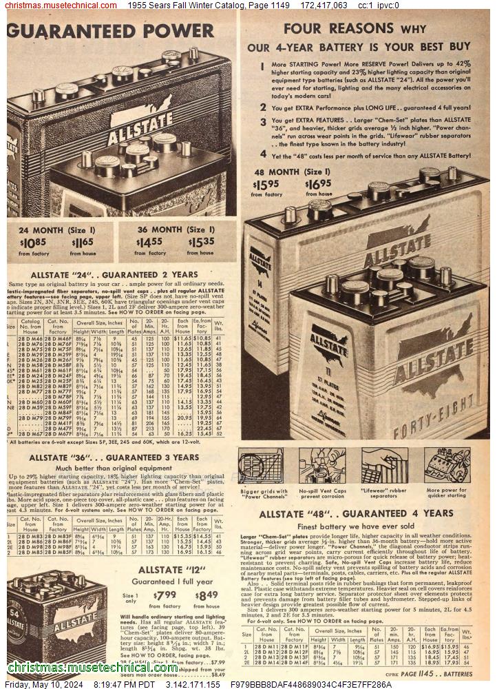 1955 Sears Fall Winter Catalog, Page 1149