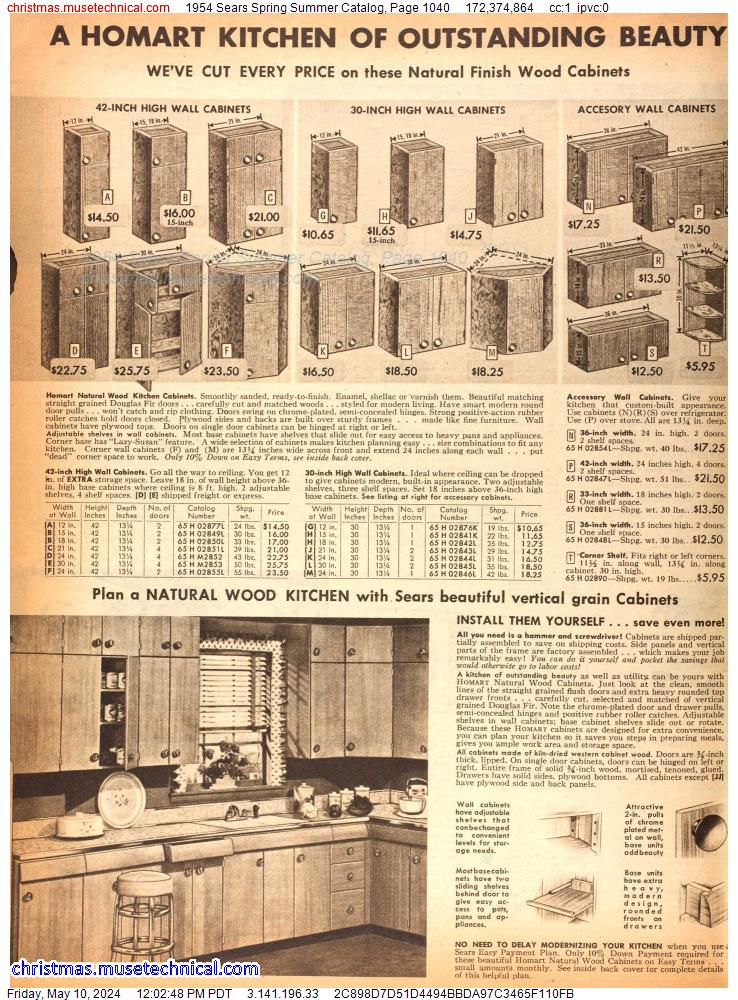 1954 Sears Spring Summer Catalog, Page 1040