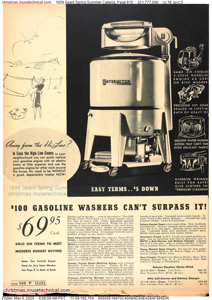 1939 Sears Spring Summer Catalog, Page 615