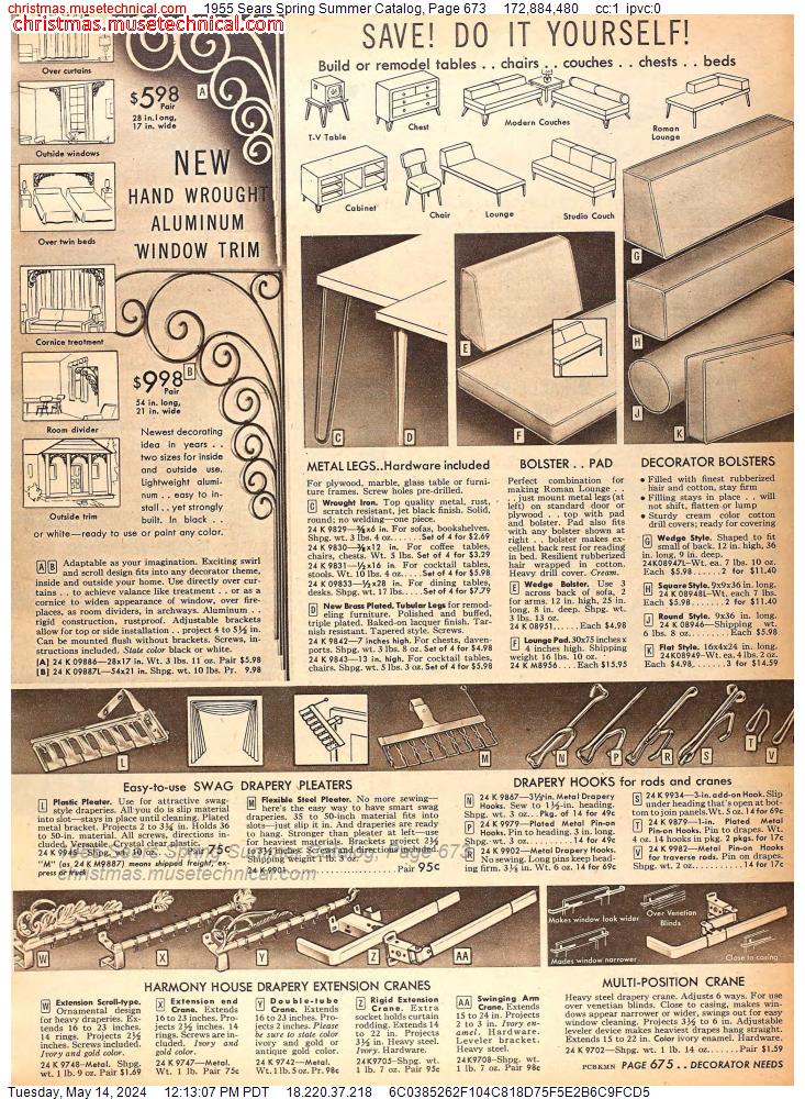 1955 Sears Spring Summer Catalog, Page 673