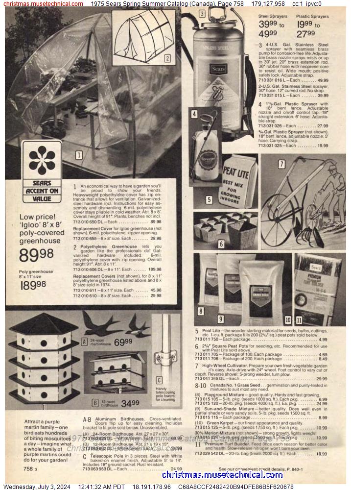 1975 Sears Spring Summer Catalog (Canada), Page 758
