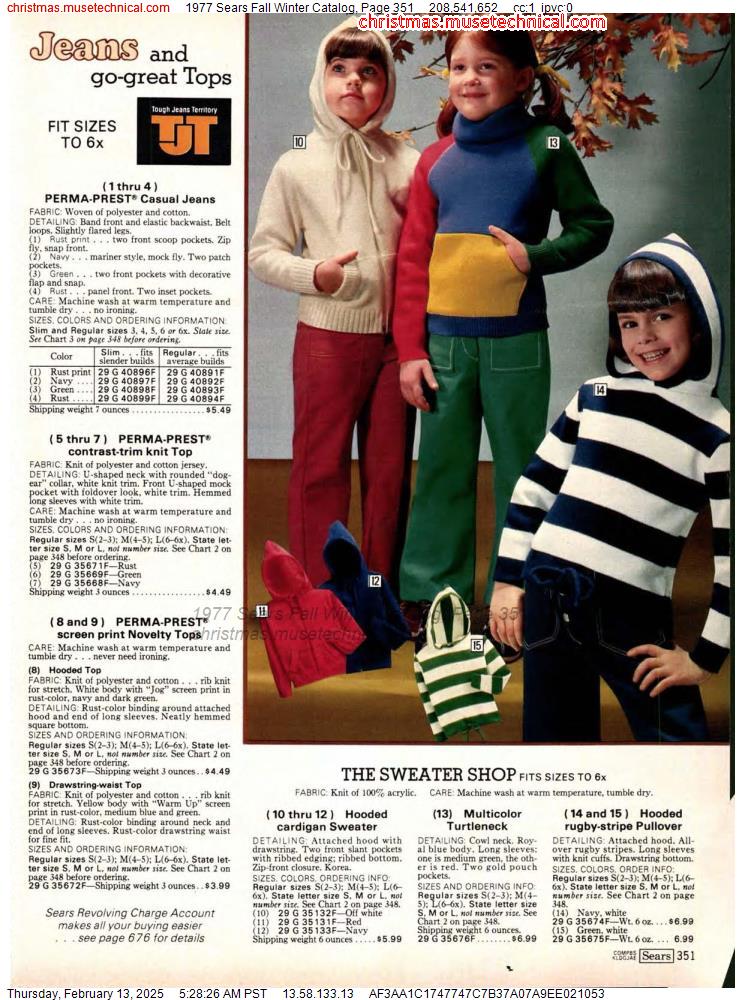 1977 Sears Fall Winter Catalog, Page 351