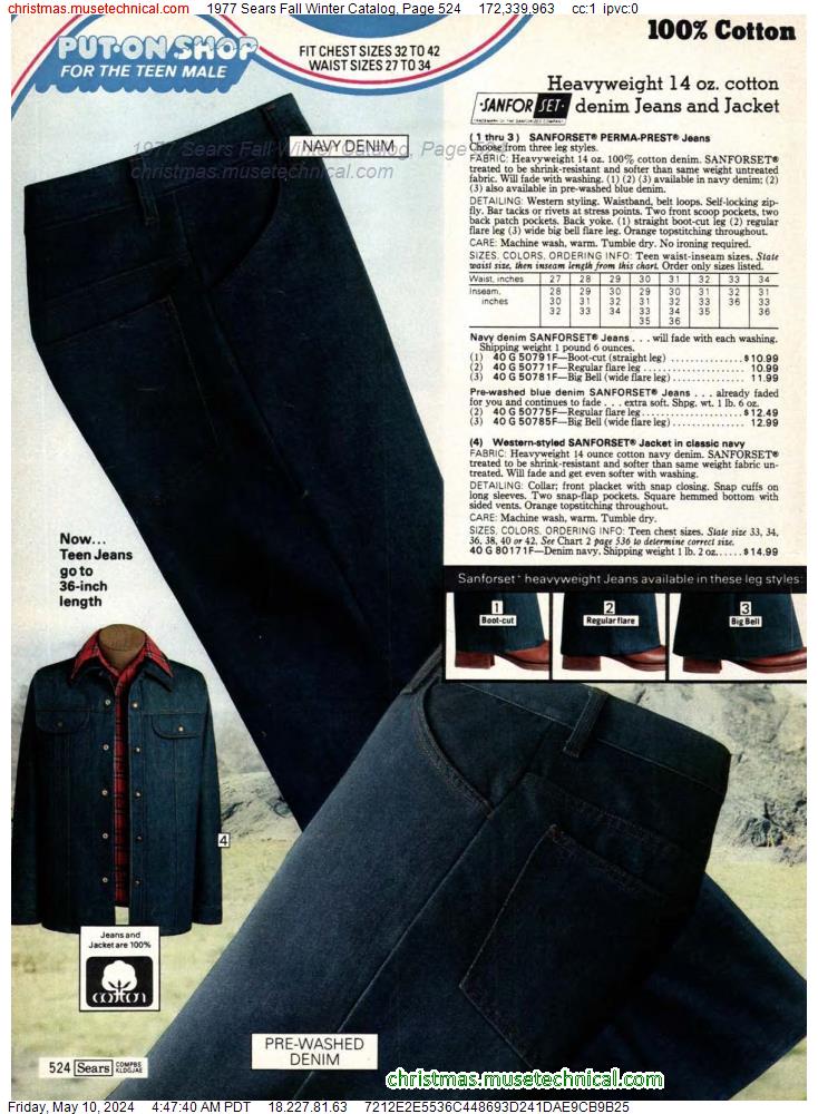 1977 Sears Fall Winter Catalog, Page 524