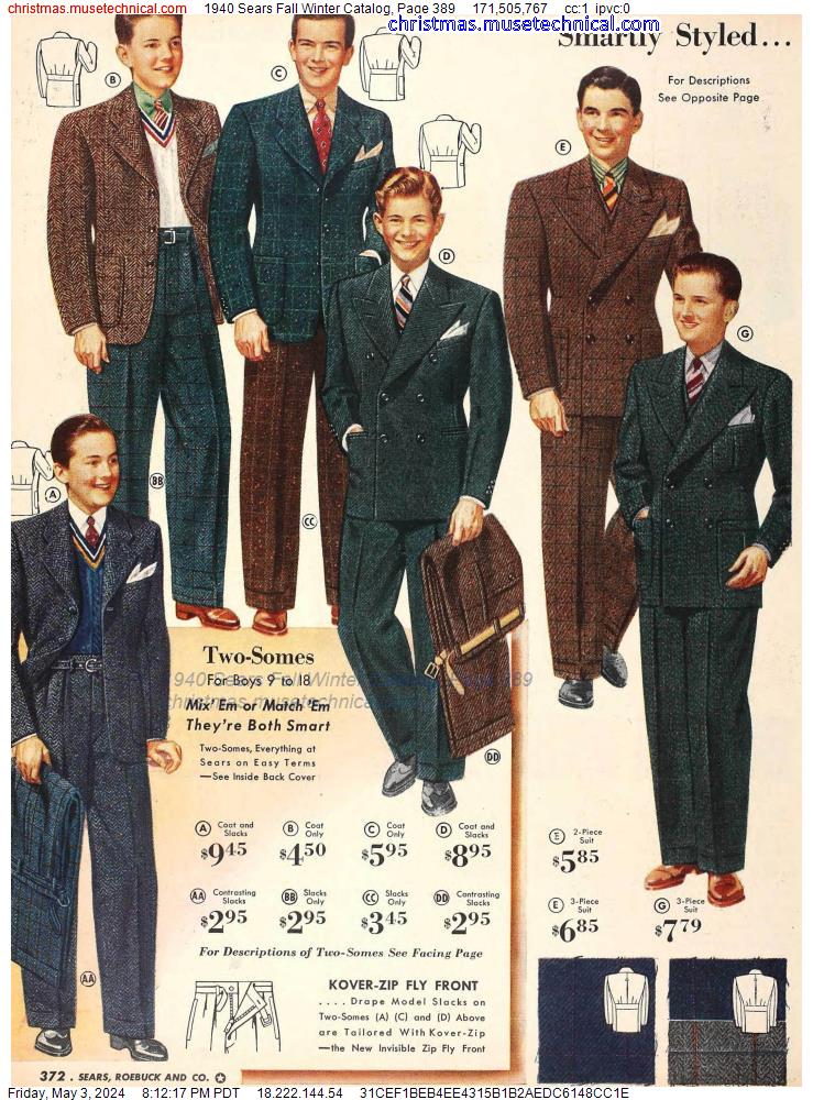 1940 Sears Fall Winter Catalog, Page 389