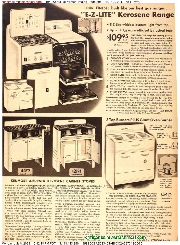 1950 Sears Fall Winter Catalog, Page 804