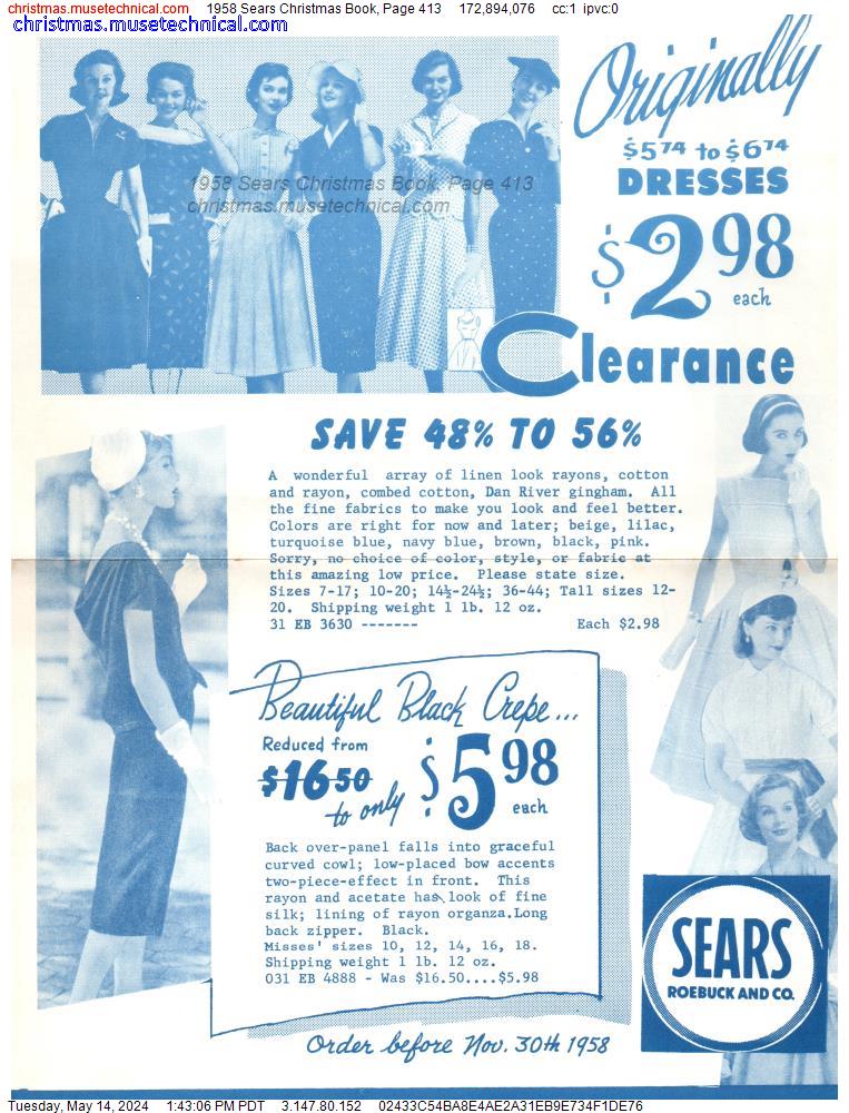 1958 Sears Christmas Book, Page 413
