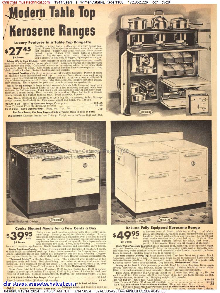 1941 Sears Fall Winter Catalog, Page 1108