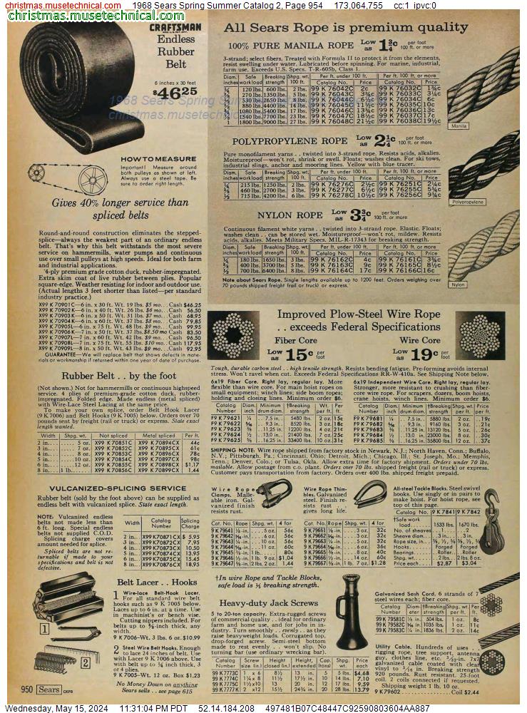 1968 Sears Spring Summer Catalog 2, Page 954