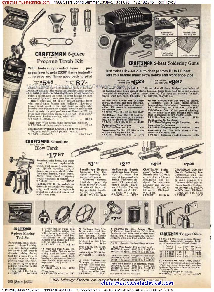 1968 Sears Spring Summer Catalog, Page 630