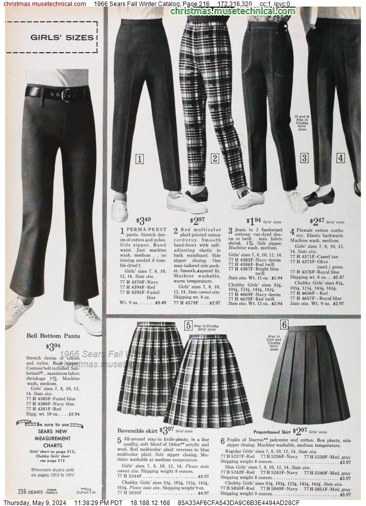 1966 Sears Fall Winter Catalog, Page 216