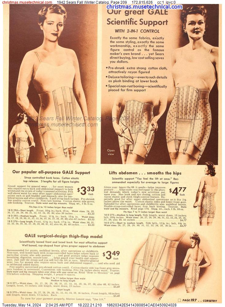 1942 Sears Fall Winter Catalog, Page 209