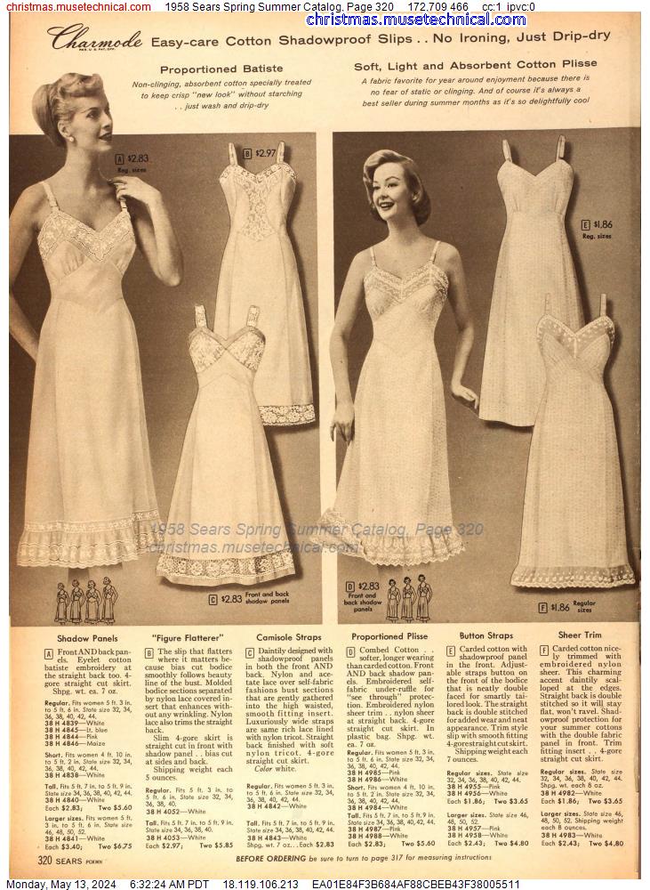 1958 Sears Spring Summer Catalog, Page 320