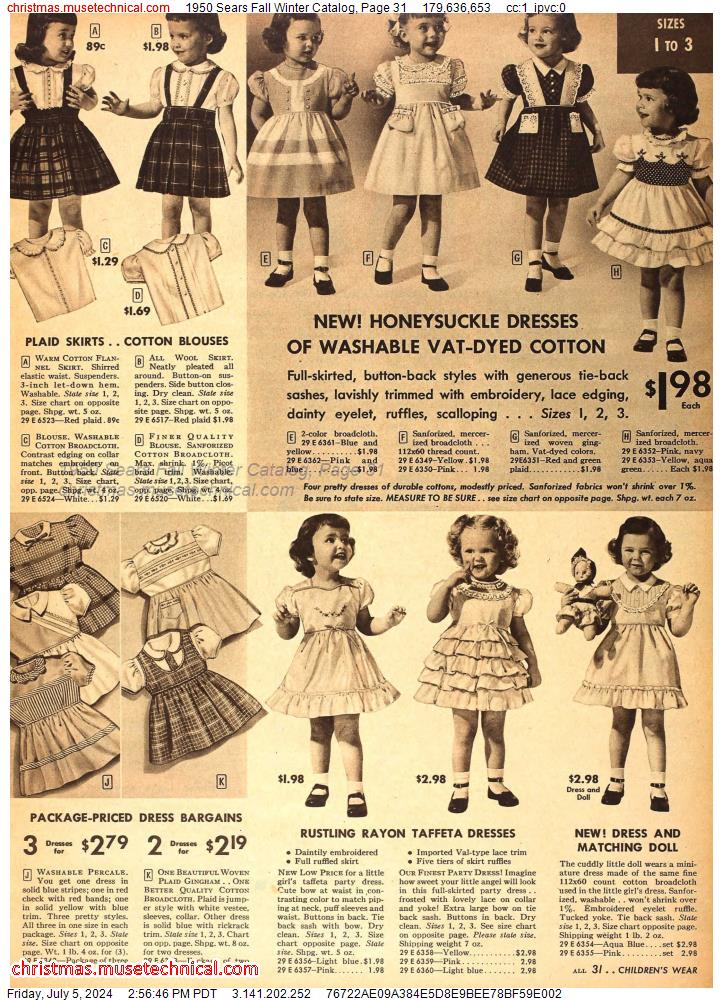 1950 Sears Fall Winter Catalog, Page 31