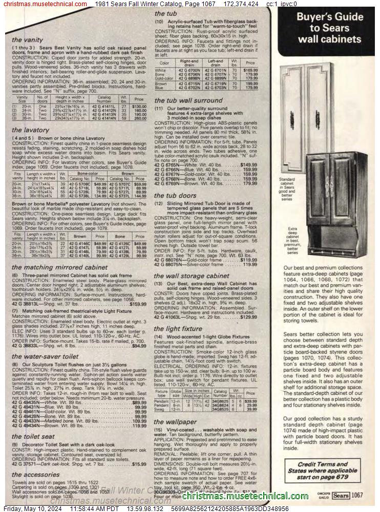 1981 Sears Fall Winter Catalog, Page 1067