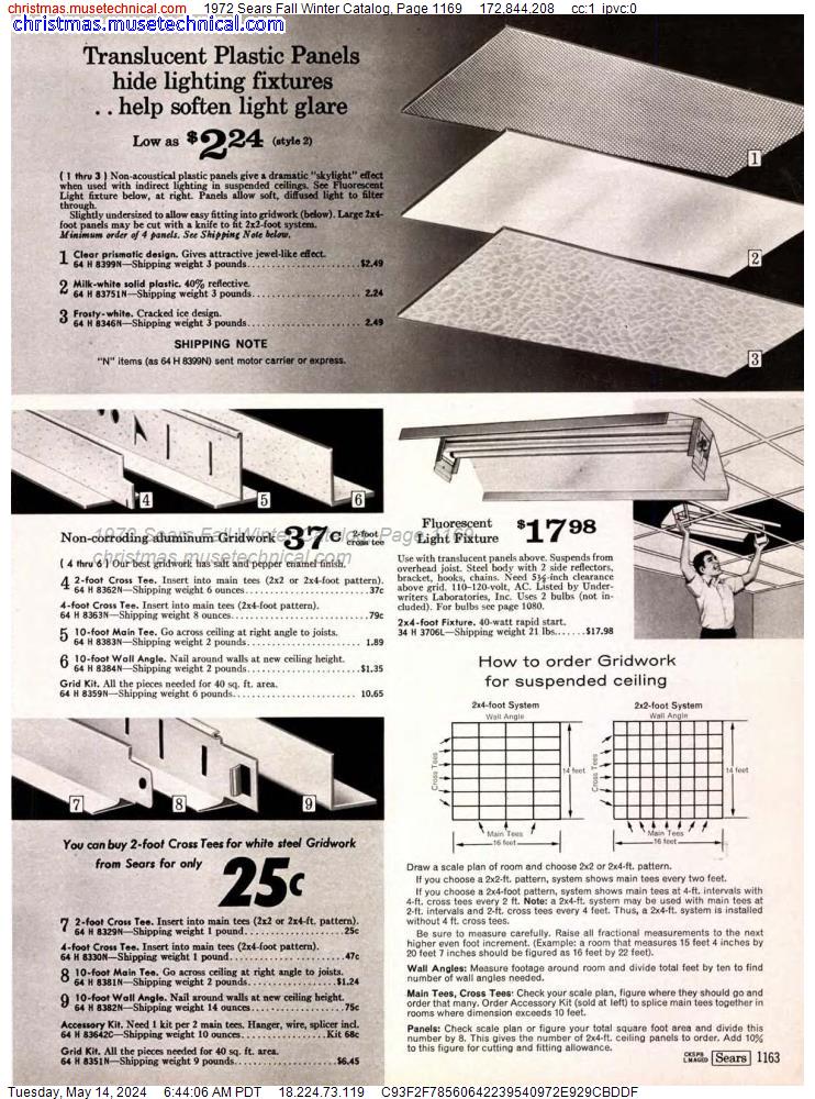 1972 Sears Fall Winter Catalog, Page 1169