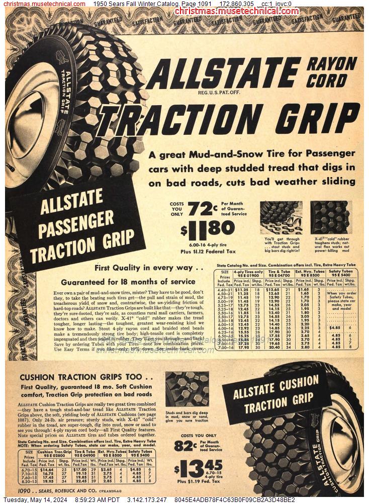 1950 Sears Fall Winter Catalog, Page 1091