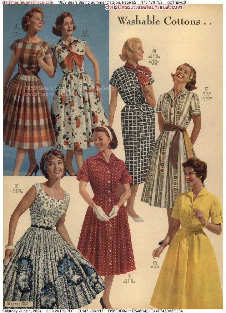 1959 Sears Spring Summer Catalog, Page 52