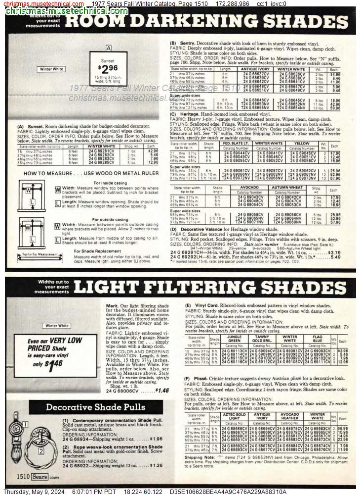 1977 Sears Fall Winter Catalog, Page 1510