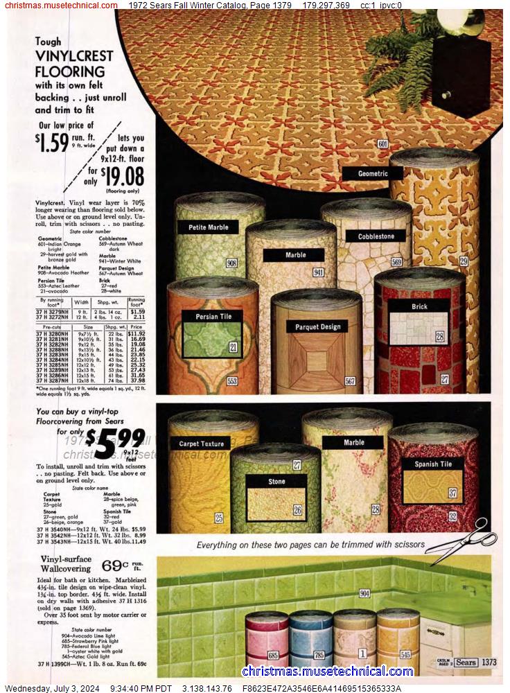 1972 Sears Fall Winter Catalog, Page 1379