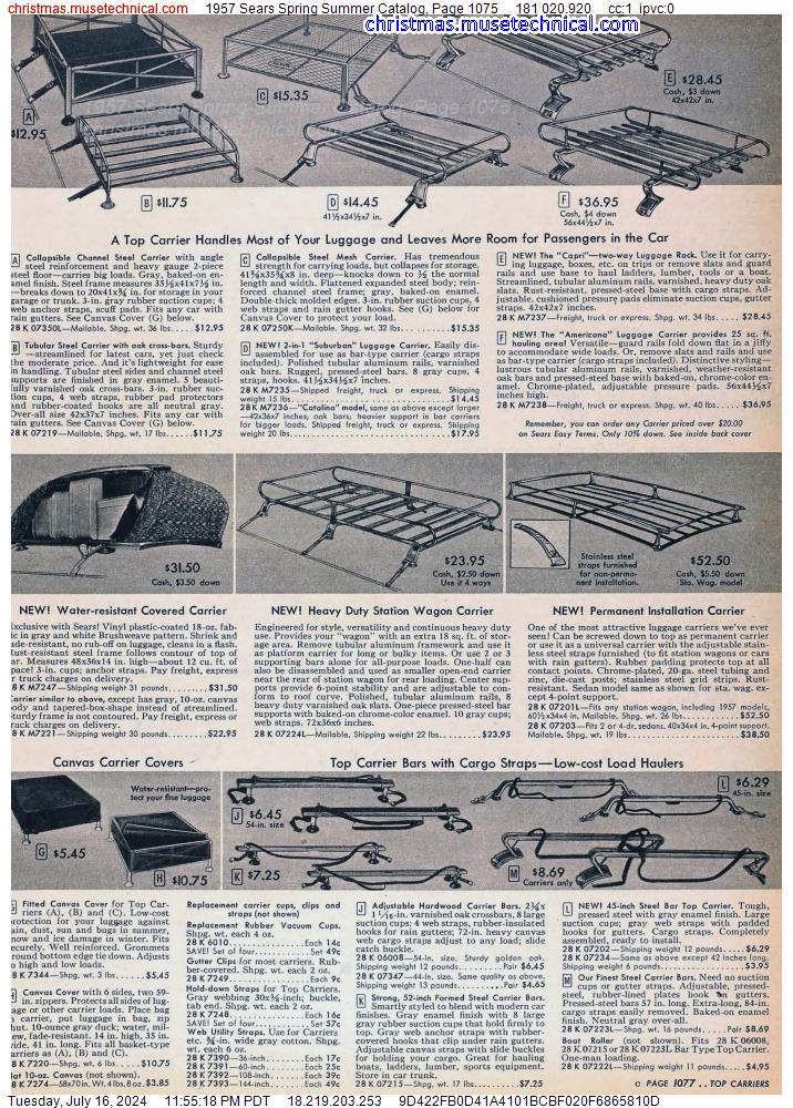 1957 Sears Spring Summer Catalog, Page 1075