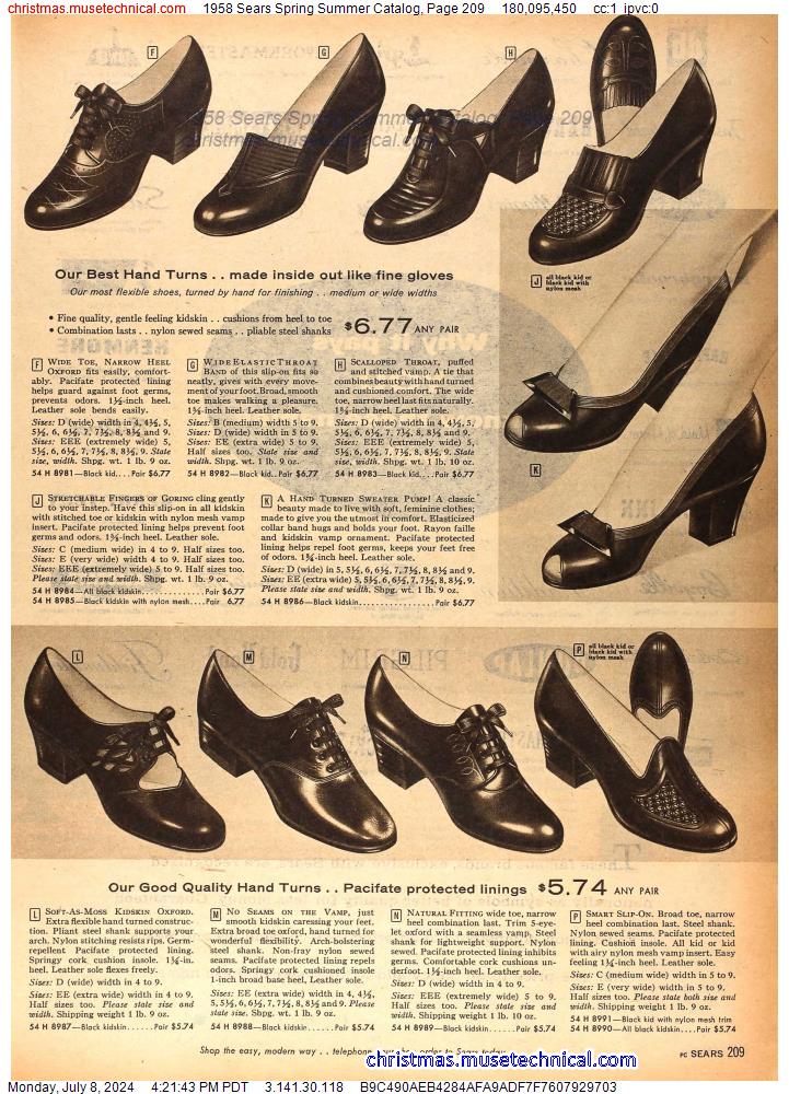 1958 Sears Spring Summer Catalog, Page 209