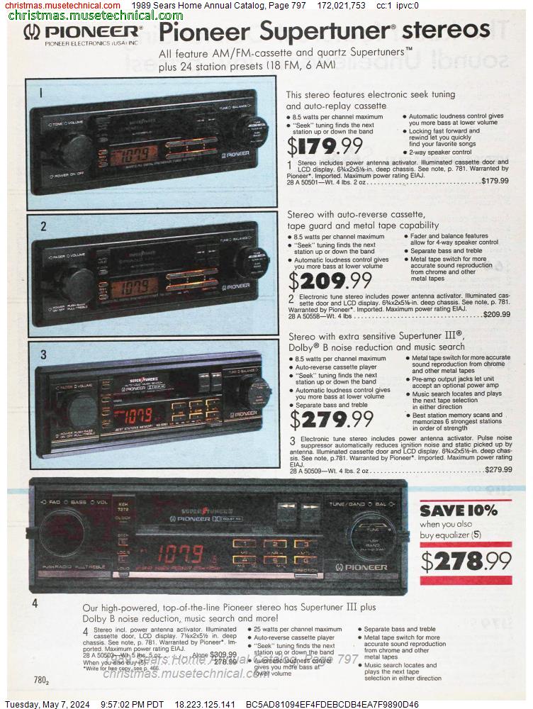 1989 Sears Home Annual Catalog, Page 797